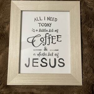Hobby Lobby Black and White Coffee & Jesus Wall Art